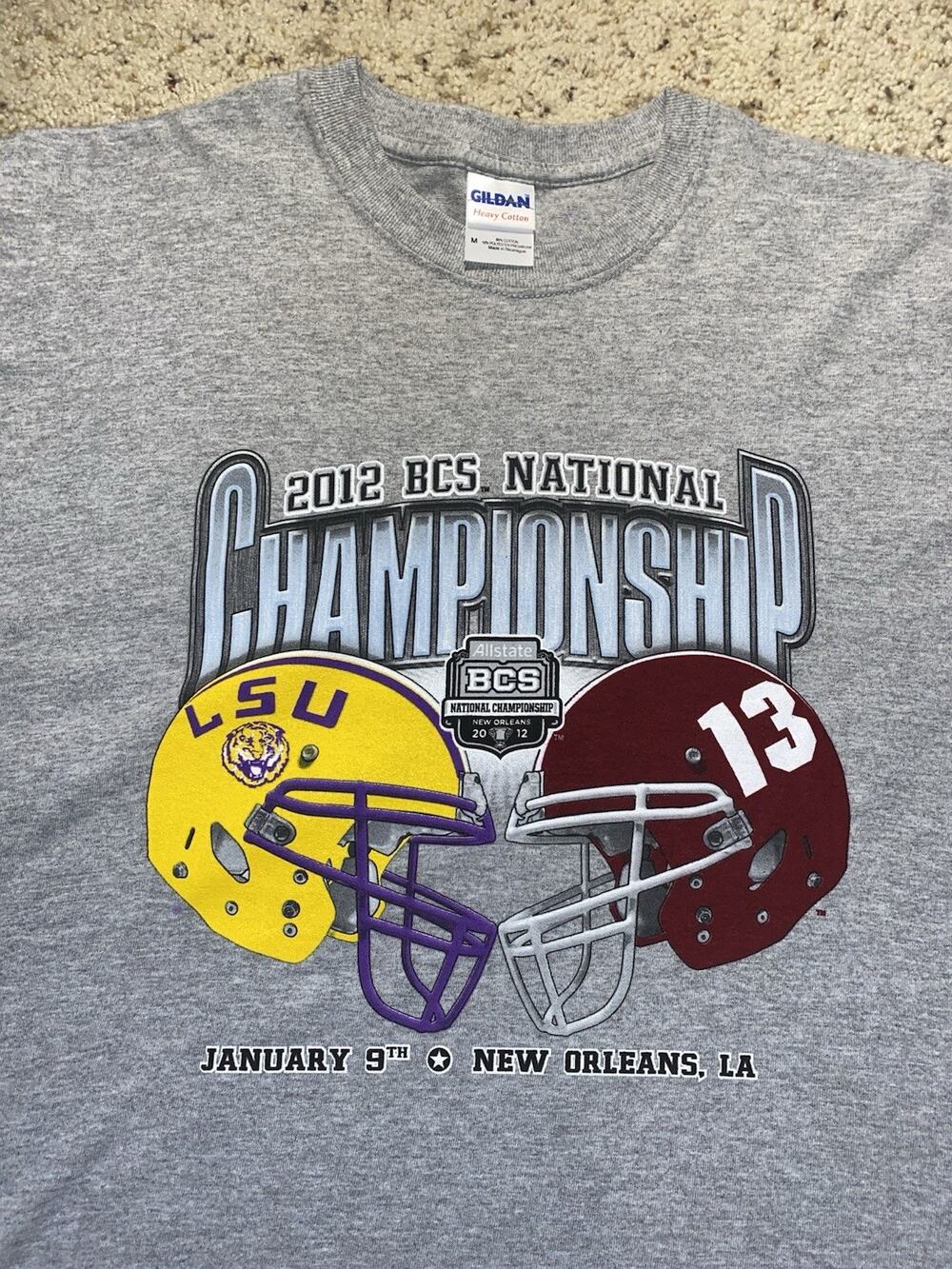 Vintage Alabama LSU National Championship Adult Medium 2012 New Orleans Shirt